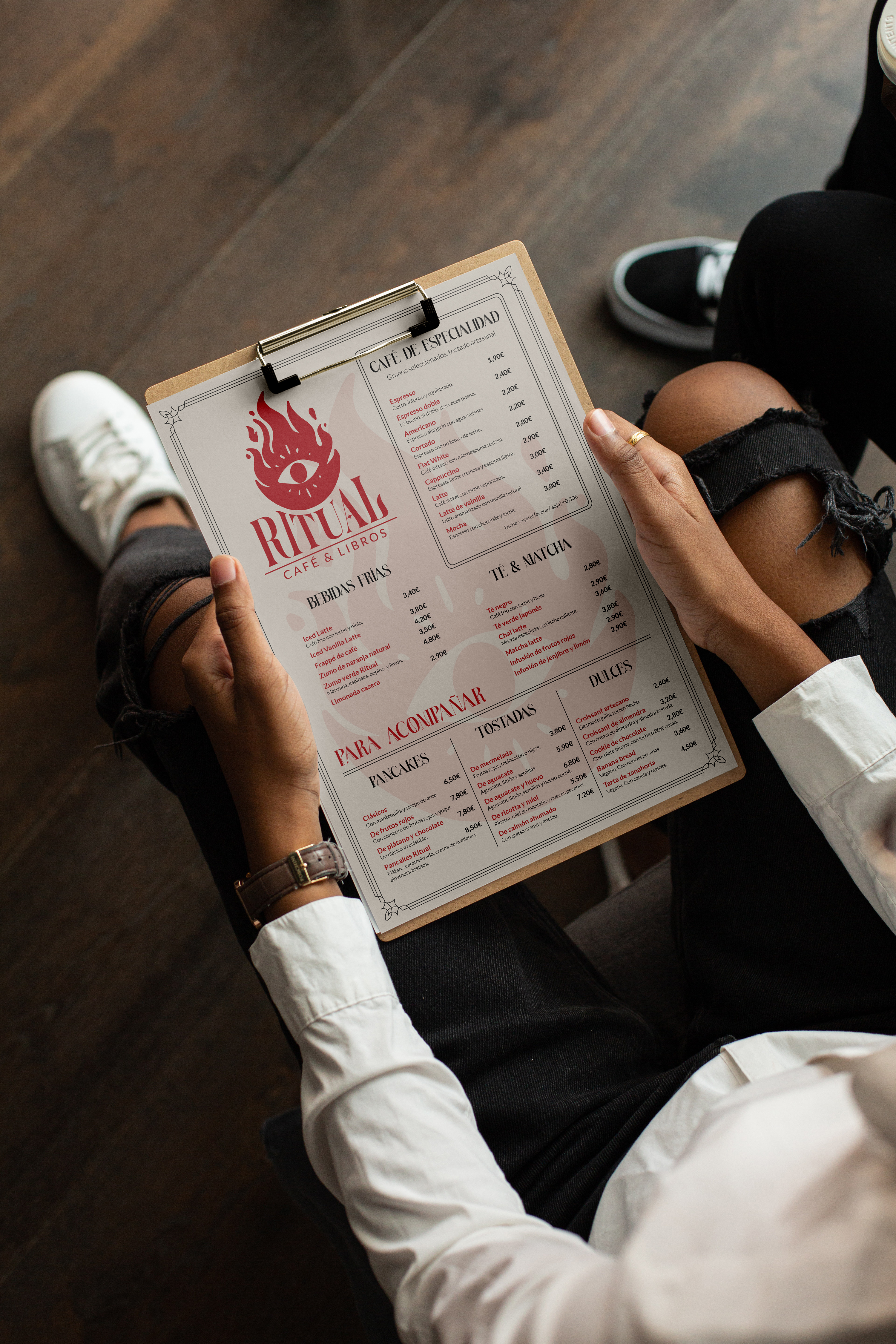 Ritual menu mockup
